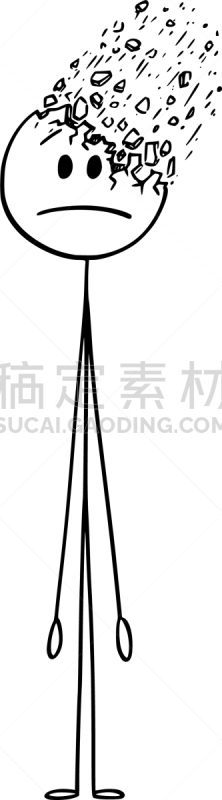 损失,男人,最终期限,卡通,脑,健康保健,棍,想法,问题,神经系统