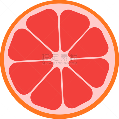 柑橘属,扁平化设计,绘画插图,葡萄柚,水果,矢量,计算机图标,清新,分离着色