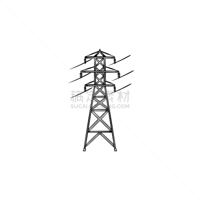 Electrical power line hand drawn outline doodle icon