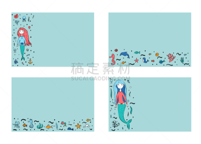 海洋,美人鱼,华丽的,商务,请柬,传单,文章,海豚,布置,问候