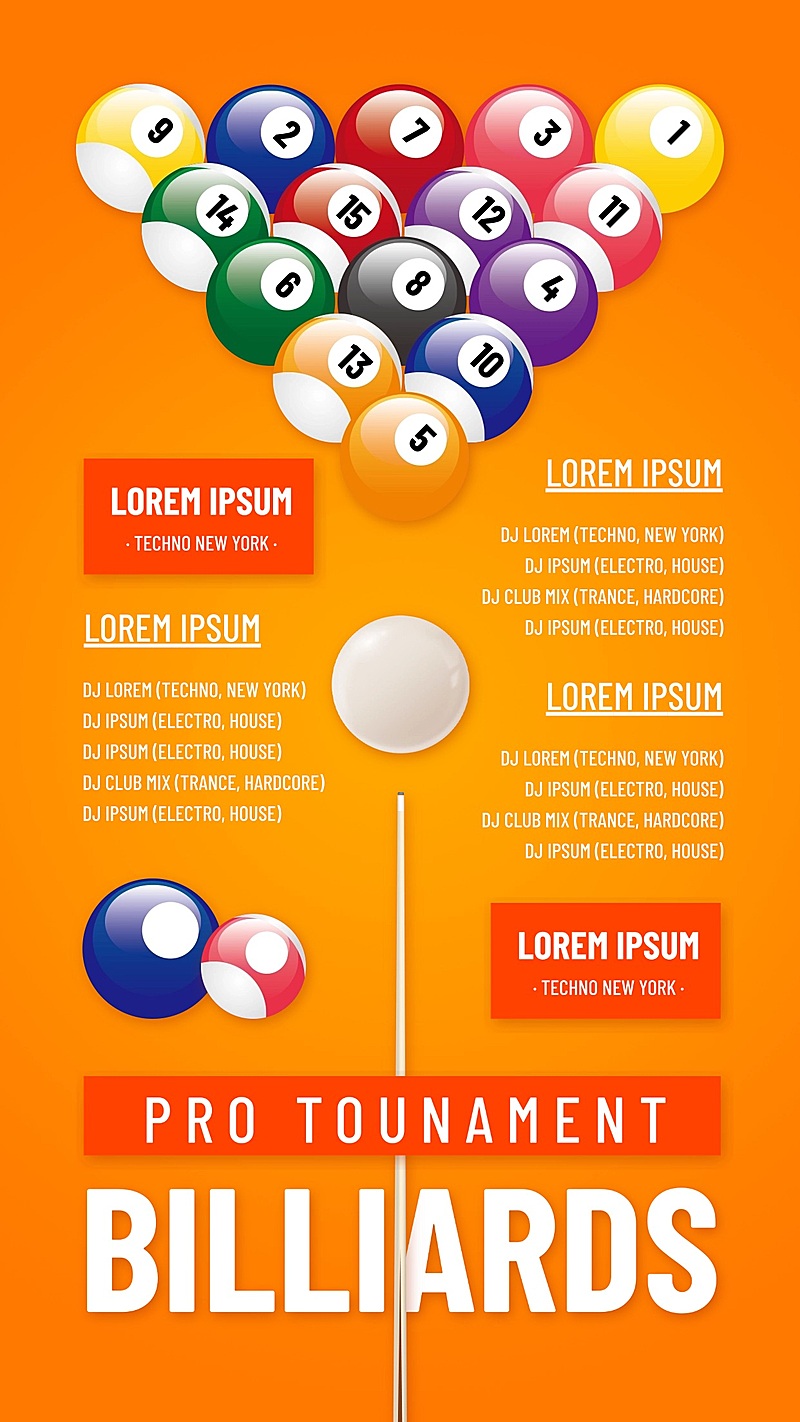 斯洛克台球活动宣传海报