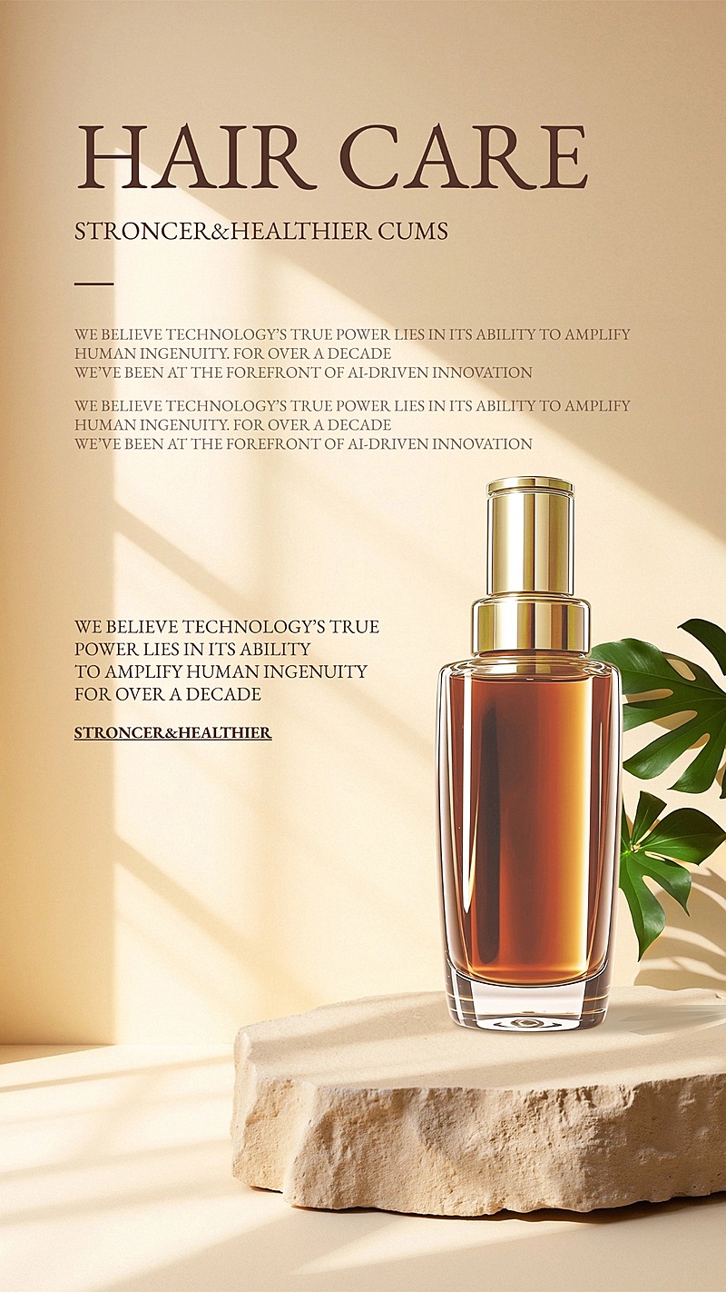 美妆护肤清新产品宣传介绍海报AIGC