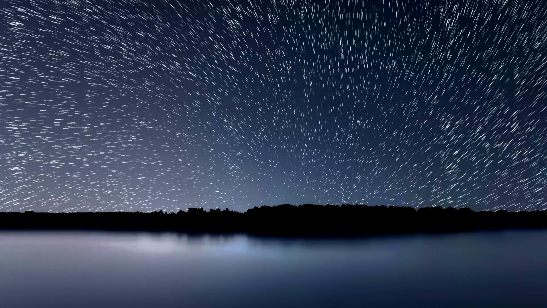 星迹，美丽的蓝夜倒影