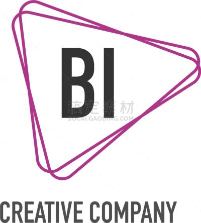 initial letter bi triangle design logo concept