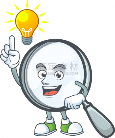 放大镜,平衡折角灯,想法,动画片,可爱的,侦探,品牌名称,面部表情,追击,搜寻