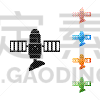 绘画插图,矢量,符号,图标,色彩鲜艳,黑色,卫星天线,白色背景,分离着色,概念
