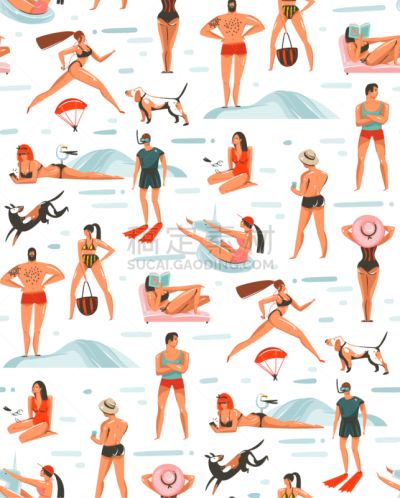 夏天,抽象,举起手,动画片,浮标,狗,女人,自然美,绘制,休闲