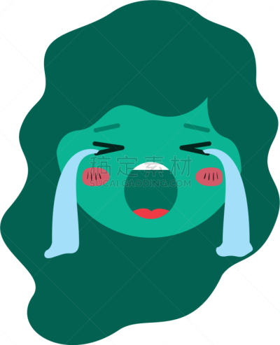 女人,性格,可爱,卡通,人的头部,人,女孩,可爱的,多样,哭