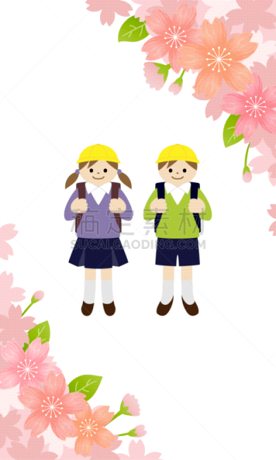 背景,绘画插图,樱花,票,可爱的,贺卡,易接近性,水彩画颜料,小学,边框