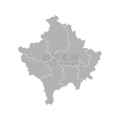 灰色,简单,绘画插图,白色,轮廓,科索沃,矢量,国境线,分离着色