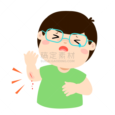 男孩,意外事件,分离着色,人,图像,小的,性格,矢量,哭