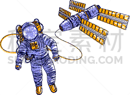 宇航员,太空,太空交通工具,太空船,国际空间站,太空服,科学家,直的,飞,联系