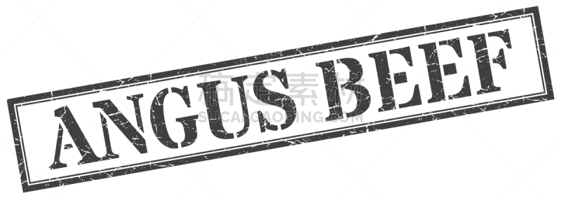 橡皮章,阿伯丁安格斯牛,标志,牛肉,正方形,分离着色,忠告,条纹,白色背景,灰色