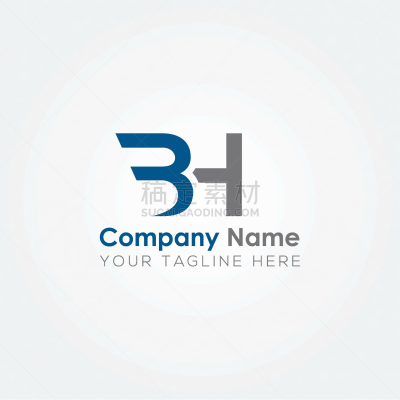 initial bh letter logo with creative modern