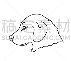 肖像,狗,线条,可爱的,直的,简单,自然美,动物,犬科的,绘制