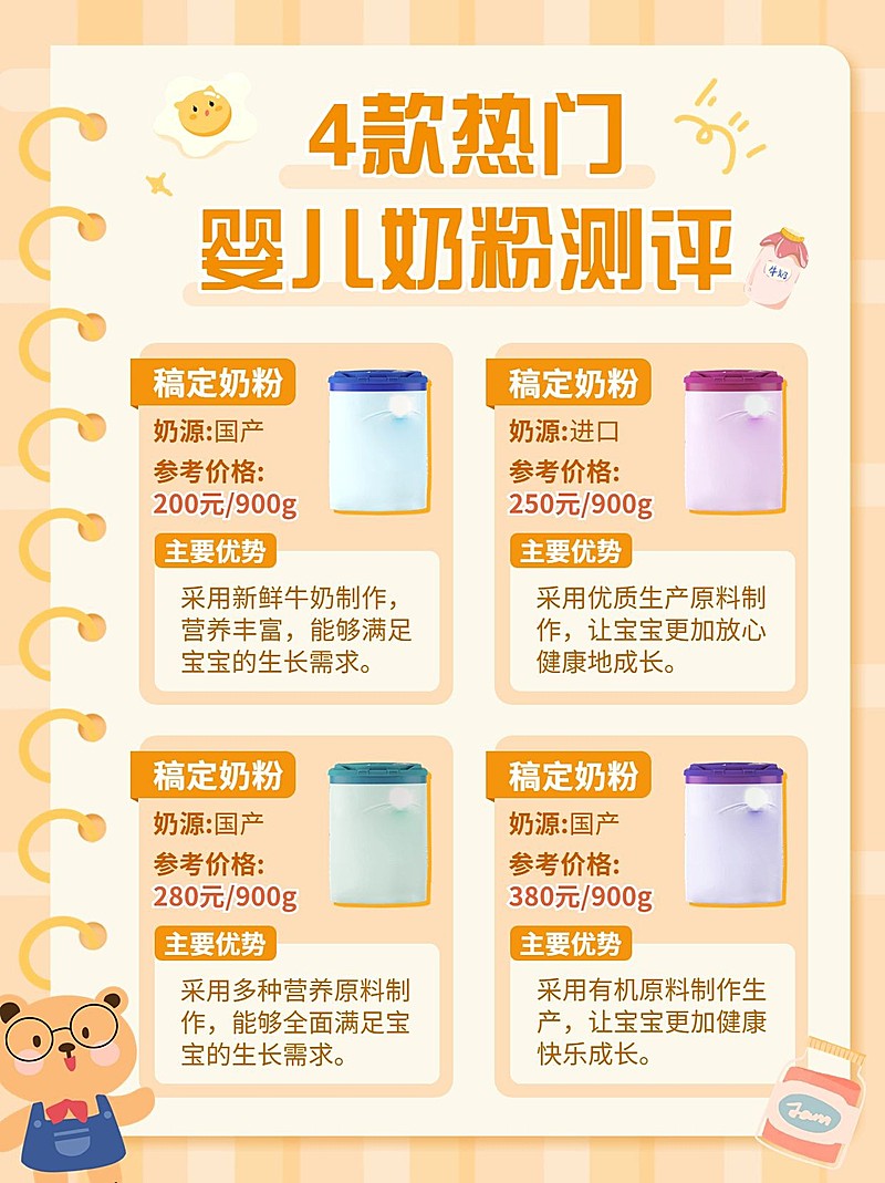 婴幼儿奶粉产品测评产品展示小红书配图
