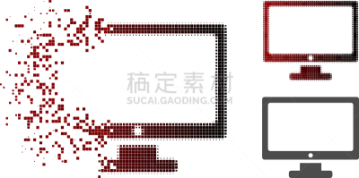 计算机图标,斑点,红色,一个物体,电视机,迅速,点染,骨折,溶解,改变