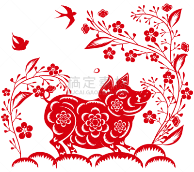 2019,月亮,猪年,春节,传统,传统节日,猪,动物,装饰物,问候
