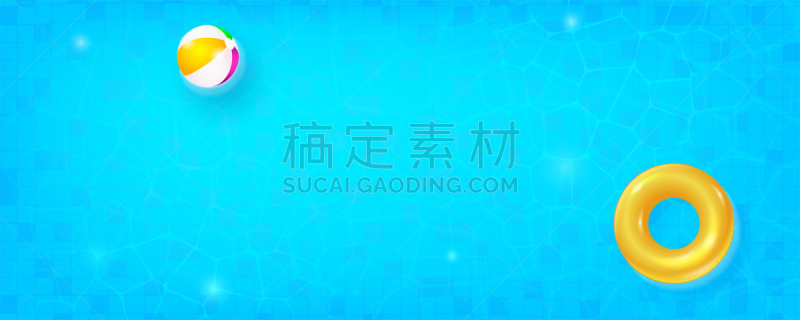 水面,黄色,风景,矢量,夏天,绘画插图,在上面,游泳池,蓝色,漂浮