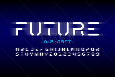 futuristic style font design alphabet letters and