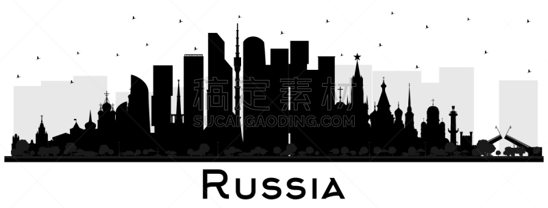 城市天际线,建筑外部,黑色,俄罗斯,白色,分离着色,商务,伏尔加格勒,莫斯科,现代
