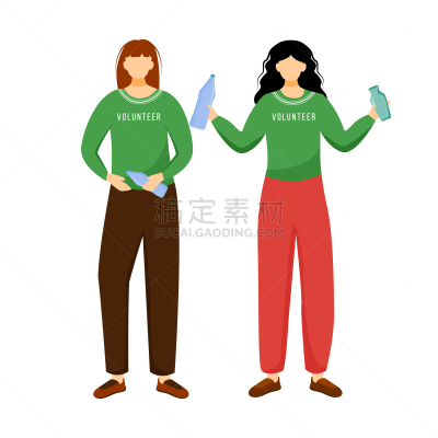 活动家,概念,志愿者,矢量,环境,女人,垃圾,绘画插图,卡通,循环利用
