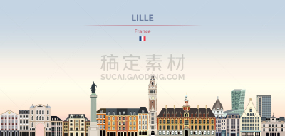 城市天际线,绘画插图,矢量,背景,里尔,自然美,色彩鲜艳,山,白昼