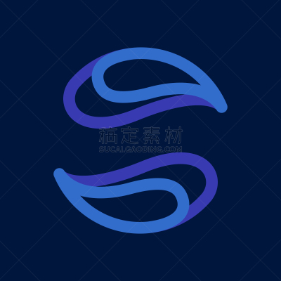 eco line circle logo formed twisted blue drops