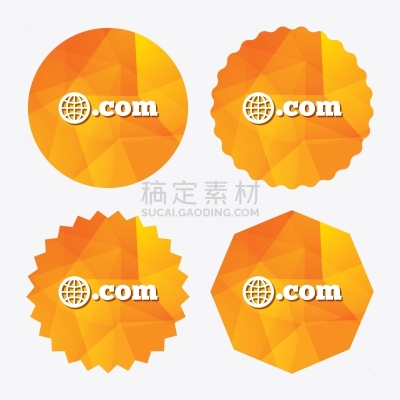 com域名,标志,平坦的,图标,创造力,概念,代币,图像,证章,矢量