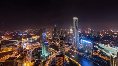 T/L WS HA精彩城市景观鸟瞰/天津，中国