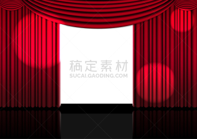 窗帘,绘画插图,室内,歌剧,电影,矢量,聚光灯,表演,出示