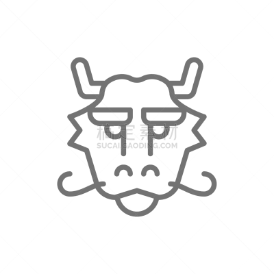 传统,龙,似人脸,线图标,面具,秘密,可爱的,华丽的,商务