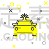 警官,线图标,巡逻车,银色,汽车,交通,直的,监视