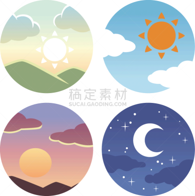 圆形,夜晚,计算机图标,早晨,中午,午夜,月,云,黄昏,天空