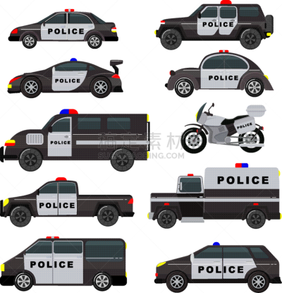巡逻车,紧急出口标志,轻量车,分离着色,职权,多功能车,货物集装箱,制造机器,安全的,监视