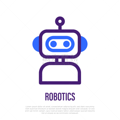 细的,品牌名称,绘画插图,电子人,自动的,矢量,网络空间,可爱的,线图标,机械手