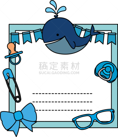 鲸,贺卡,生日,可爱的,明信片,华丽的,请柬,问候,淋浴,抵达