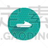 喷水推进艇,矢量,绘画插图,白色,图标,快艇,绿色,长阴影,圆形,按键区