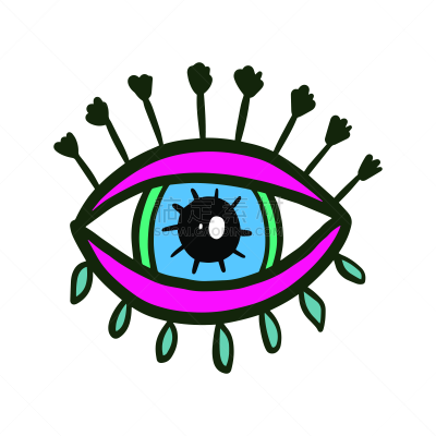 人的眼睛,绘画插图,卡通,时尚,粉色,手,绿色,蓝色,漫画,绘制