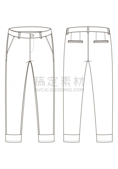 时尚,矢量,草图,袖口,裤子,插画,时装模特,设计师,轮廓,纺织品