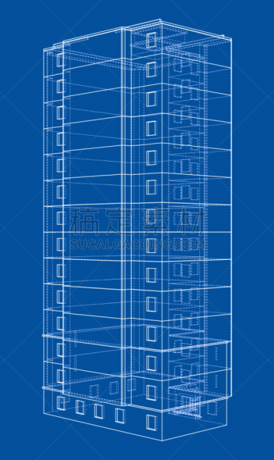 矢量,线框模型,建筑业,线条,蓝图,三维图形,草图,绘画插图,建筑