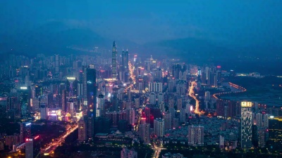 深圳现代建筑外墙，延时摄影