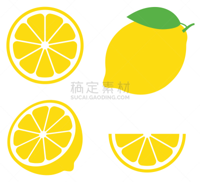 柠檬,绘画插图,矢量,扁平化设计,部分,清新,食品,简单,品牌名称,水果