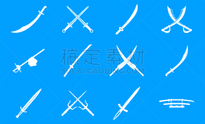 剑,蓝色,分离着色,白色,幻想,布置,收集