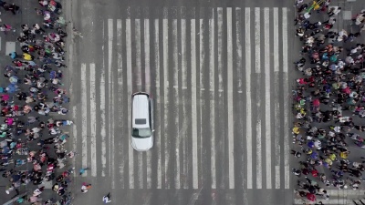 墨西哥城十字路口鸟瞰