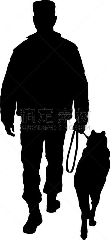 男人,狗,白色背景,分离着色,白色,人,纯种犬,梗犬,剪影,收集