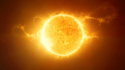 太阳曲面和太阳耀斑动画