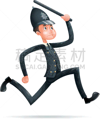 警官,三维图形,顺序,安全人员,分离着色,衣服,制服,跑,保护