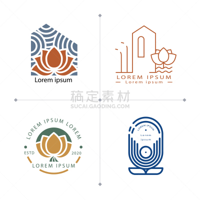 荷花,品牌名称,极简构图,符号,图标集,标志,高雅,农业,商务,泰国