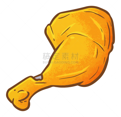 炸鸡,大腿,主菜盘,格子烤肉,可爱的,清新,背景分离,食品,简单,腿